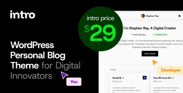 v1.1.0 Intro - Personal Digital Blog WordPress Theme